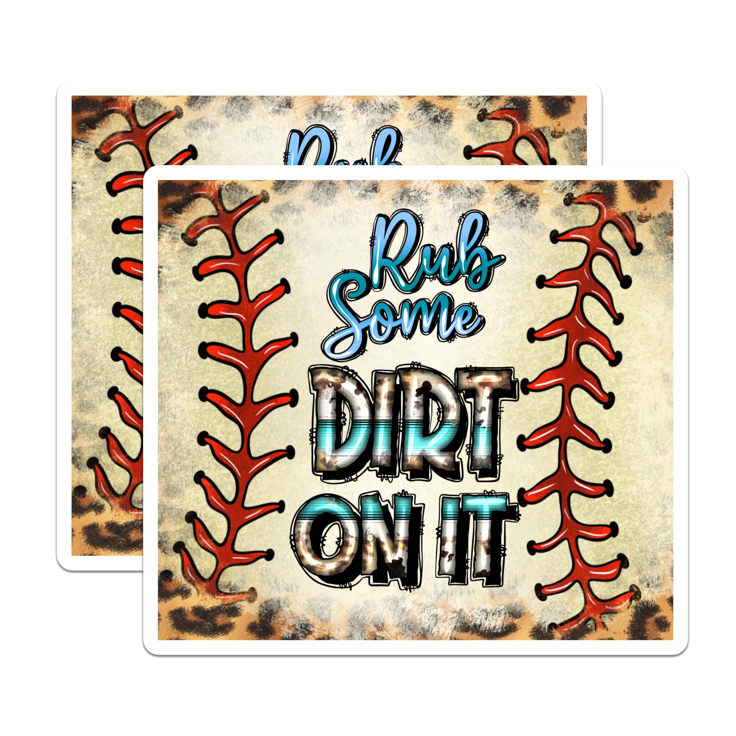 (2 Pack) Baseball Magnets - Rub Some Dirt On It - Sports Fan Locker Decor - 5 Inches On Longest Side - Thick Durable Magnet - Made in USA - MAG28105