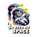 (2 Pack) Cat Astronaut Stickers - Space Cat Stickers - I Need My Space Stickers - Cosmic Cat Stickers - 5" On Longest Side - Sticks to Any Smooth Flat Surface - Made in USA - BMCS3324