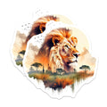 (2 Pack) Lion Wildlife Art Magnets - Animal Kingdom - Safari - 5" On Longest Side - for Cars, Fridges, Toolboxes - Made in USA - MAG3803