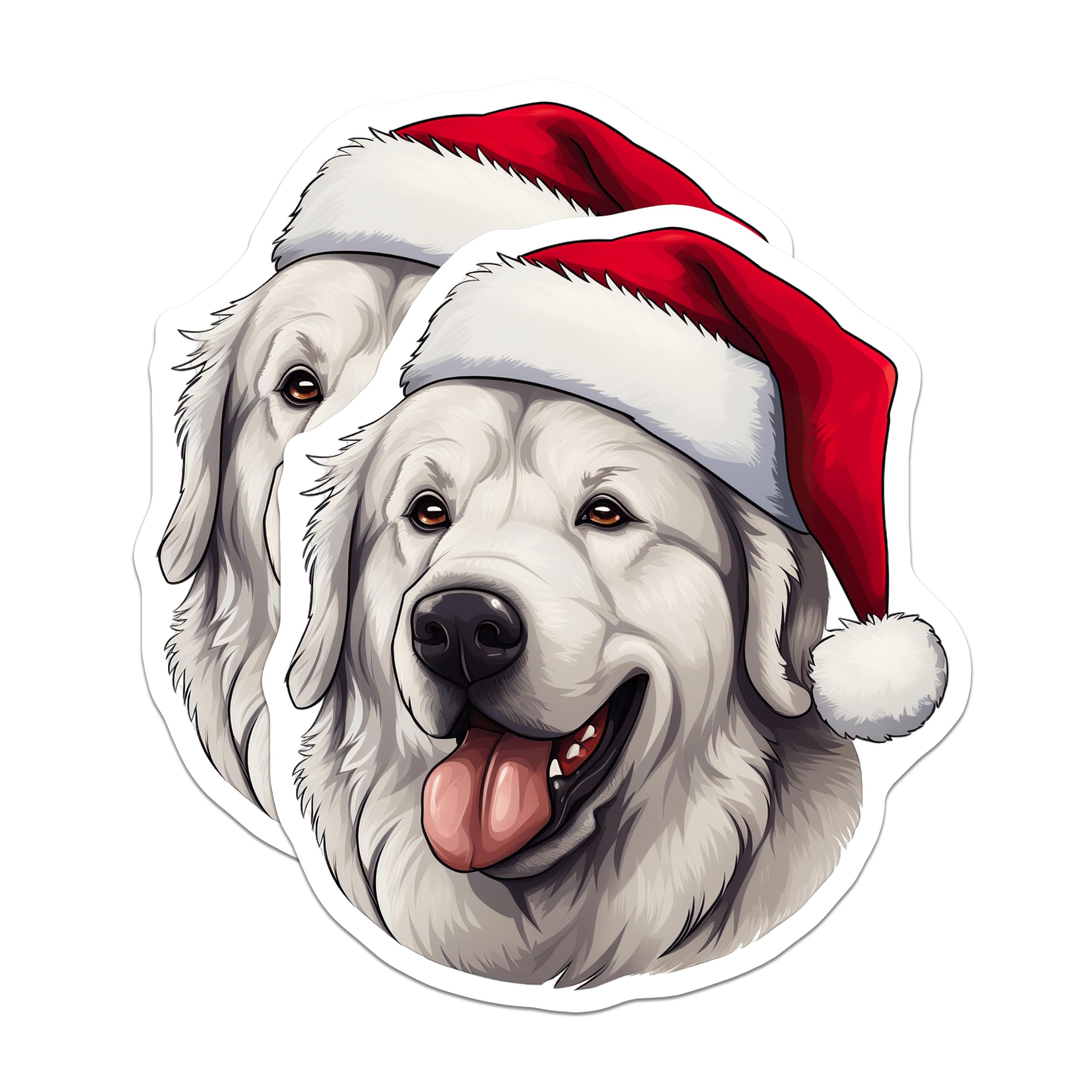 (2 Pack) Christmas Dog Magnets - Santa Hat Dog Magnet - Holiday Pet Decor - Winter Refrigerator Magnets - 5 Inches On Longest Side - Thick Durable Magnet - Made in USA - MAG25144