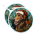 (2 Pack) Christmas Dog Magnets - Holiday Pet Decor - Stained Glass Art Accent - 5 Inches On Longest Side - Thick Durable Magnet - Made in USA - MAG28801