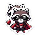 (2 Pack) Cute Raccoon Superhero Magnets - Kawaii Animal Fridge Decor - Comic Book Fan Magnets - 5 Inches On Longest Side - Thick Durable Magnet - Made in USA - MAG38420
