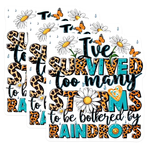 (3 Pack) I've Survived Decals - Storm Survivor - Inspirational Decal - 3 Inches On Longest Side - Easy Peel & Apply - Made in USA - 3MCS7684