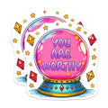 (2 Pack) You are Worthy Stickers - Motivational Quote - Colorful Inspiration - 5" On Longest Side - Sticks to Smooth Flat Surfaces - Made in USA - BMCS7504