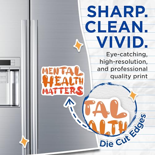 (2 Pack) Mental Health Matters Magnets - Inspirational Quotes - Positivity Boost - Encouragement Sticker - Self Care Reminder - 5" On Longest Side - for Cars, Fridges, Toolboxes - Made in USA - MAG823