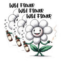 (3 Pack) Wildflower Decals - Smoking Flower - Laptop Decal - 3 Inches On Longest Side - Easy Peel & Apply - Made in USA - 3MCS6365