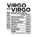 (2 Pack) Virgo Nutrition Facts Stickers - Zodiac Sign Stickers - Astrological Stickers - Horoscope Stickers - 5" On Longest Side - Sticks to Smooth Flat Surfaces - Made in USA - BMCS5552