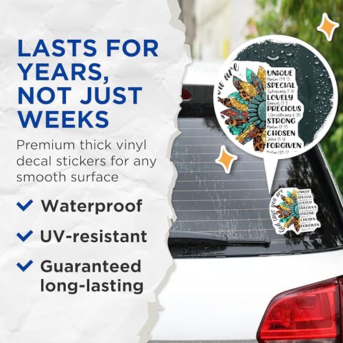 (2 Pack) God Says You are Stickers - Motivational Stickers - Inspirational Quote Stickers - 5" On Longest Side - Sticks to Smooth Flat Surfaces - Made in USA - BMCS6187