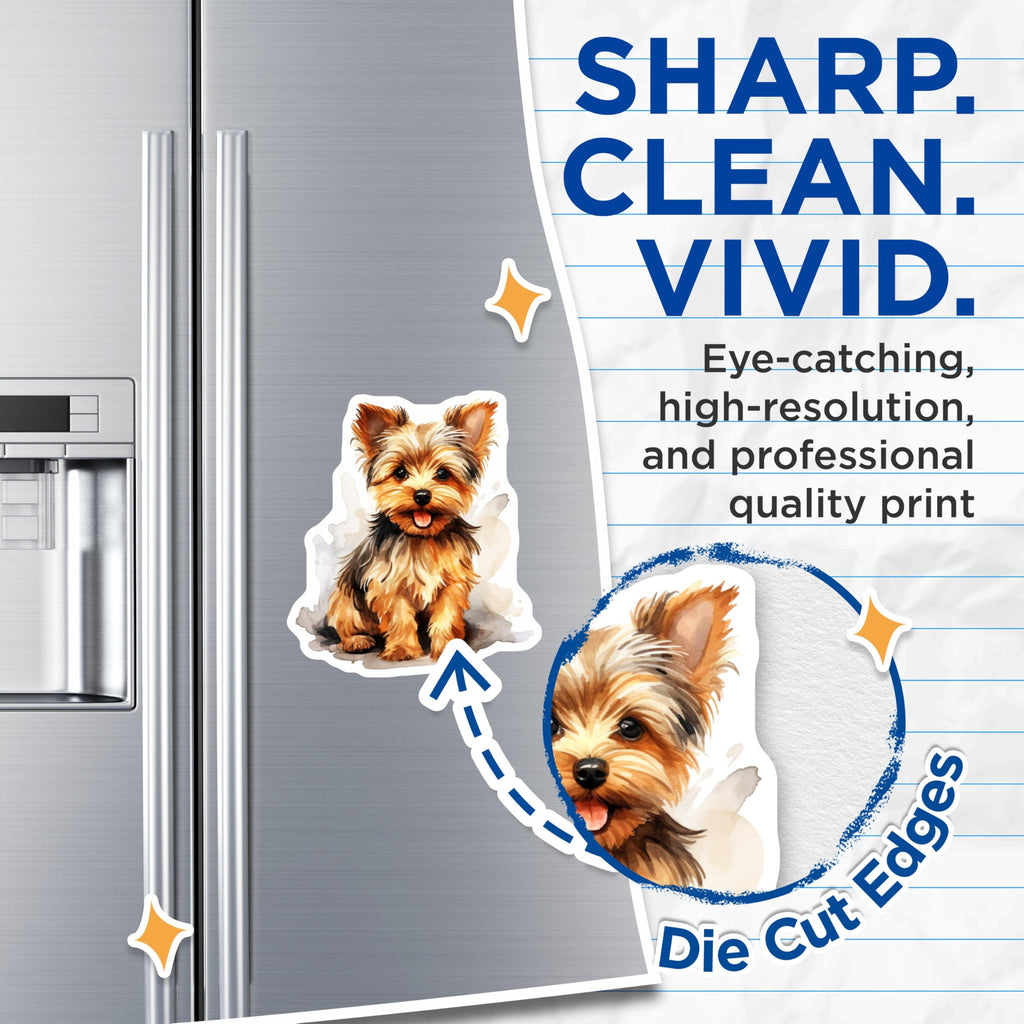 (2 Pack) Yorkshire Terrier Magnets - Cute Yorkie Dog Lover - Pet Owner Refrigerator Decor - 5 Inches On Longest Side - Thick Durable Magnet - Made in USA - MAG27816