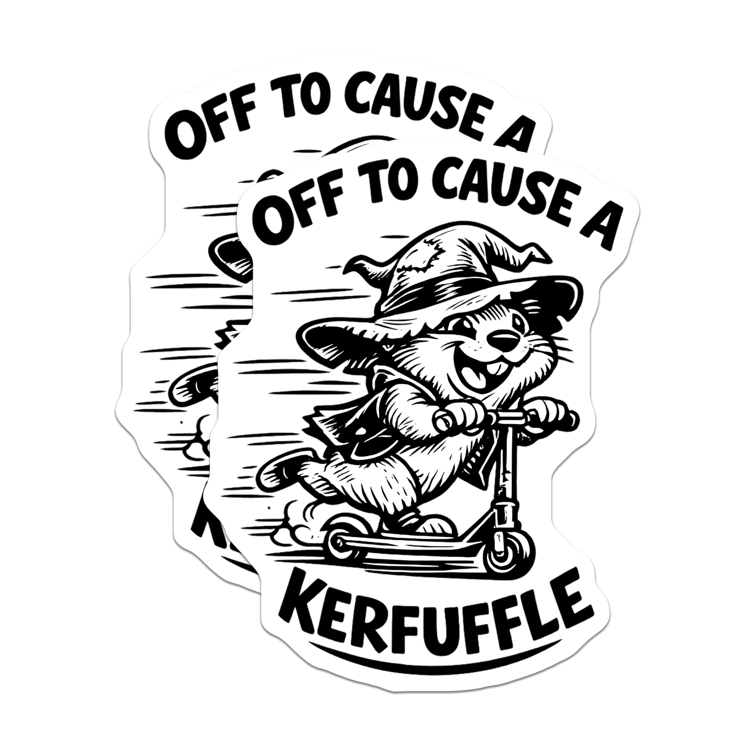 (2 Pack) Kerfuffle Wizard Animal Magnets - Funny Scooter Rider - Magical Mischief Decor - 5 Inches On Longest Side - Thick Durable Magnet - Made in USA - MAG22627