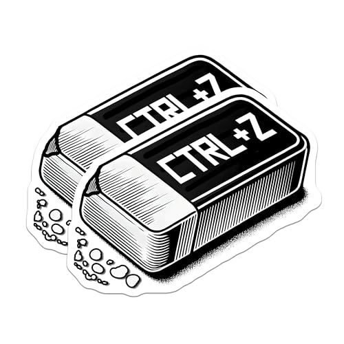 (2 Pack) CTRL Z Magnets - Computer Geek Decor - Office Desk Accessories - 5" On Longest Side - for Cars, Fridges, Toolboxes - Made in USA - MAG7427