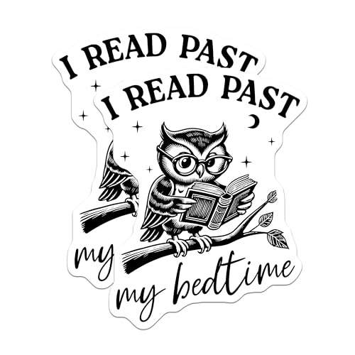 (2 Pack) I Read Past My Bedtime Magnets - Owl Reading - Cute Book Lover - Night Owl - Fun Literacy - 5" On Longest Side - for Cars, Refrigerators, Toolboxes, Lockers - Made in USA BMCS3501