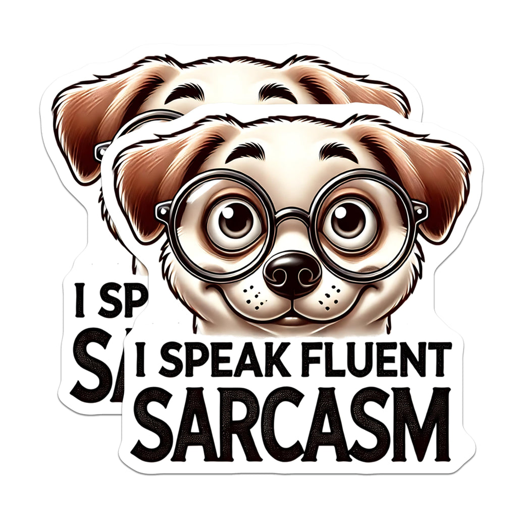 (2 Pack) Sarcastic Dog Magnets - Funny Canine - Fluent Sarcasm Refrigerator Decor - 5" On Longest Side - Premium Magnet - for Cars, Refrigerators, Toolboxes, Lockers - Made in USA - MAG14627