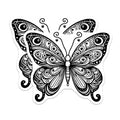 (2 Pack) Butterfly Mandala Magnets - Boho Fridge Decor - Elegant Nature Art - Black White Decorative Magnets - 5 Inches On Longest Side - Thick Durable Magnet - Made in USA - MAG36834