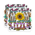 (2 Pack) Sarcastic Mom Quote Magnets - Funny Mother's Day Decor - Sunflower Leopard Print - 5 Inches On Longest Side - Thick Durable Magnet - Made in USA - MAG28848