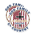 (2 Pack) God Family Country Magnets - Charlie Kirk Quote - American Flag Cross Magnets - 5" On Longest Side - Premium Magnet - for Cars, Refrigerators, Toolboxes, Lockers - Made in USA - MAG14006