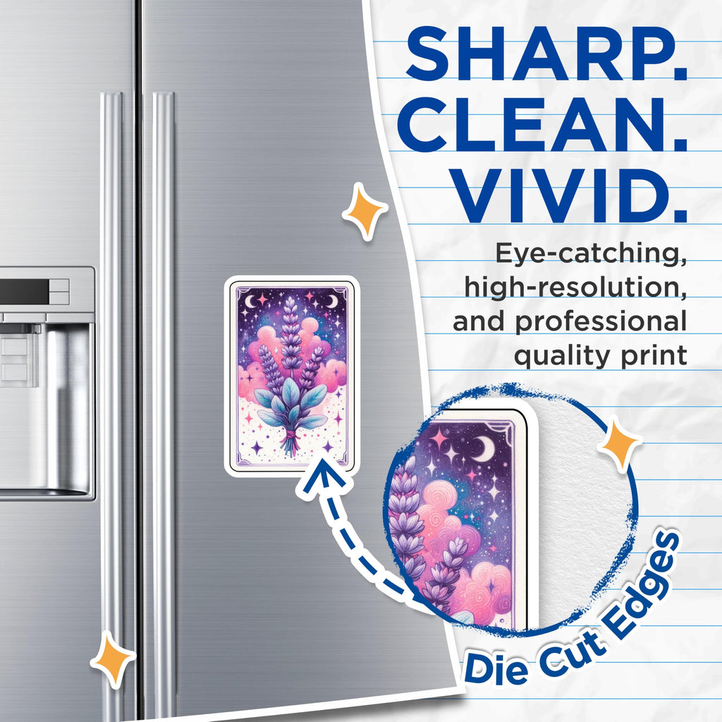 (2 Pack) Lavender Bouquet Magnets - Celestial Dream Decor - Witchy Aesthetic Fridge Art - 5 Inches On Longest Side - Thick Durable Magnet - Made in USA - MAG20751