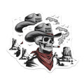 (2 Pack) Cowboy Skeleton Magnets - Trust No One Western Skull Art - Smoking Outlaw Desert Refrigerator Accessories for Fridge - 5 Inches On Longest Side - Thick Durable Magnet - Made in USA - MAG21089