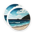 (2 Pack) Beach Ocean Waves Magnets - Tropical Seascape Art - Coastal Home Decor - Summer Vacation Vibe - 5 Inches On Longest Side - Thick Durable Magnet - Made in USA - MAG37266