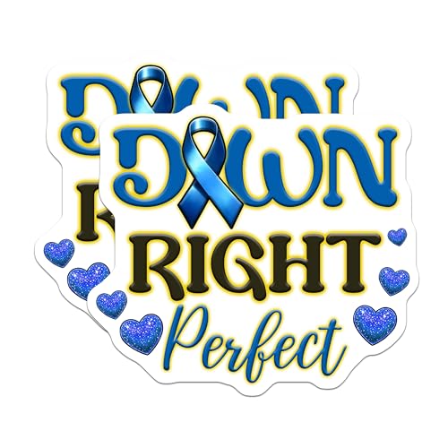 (2 Pack) Down Right Perfect Magnets - Blue Awareness Ribbon - 5" On Longest Side - for Cars, Fridges, Toolboxes - Made in USA - MAG8202
