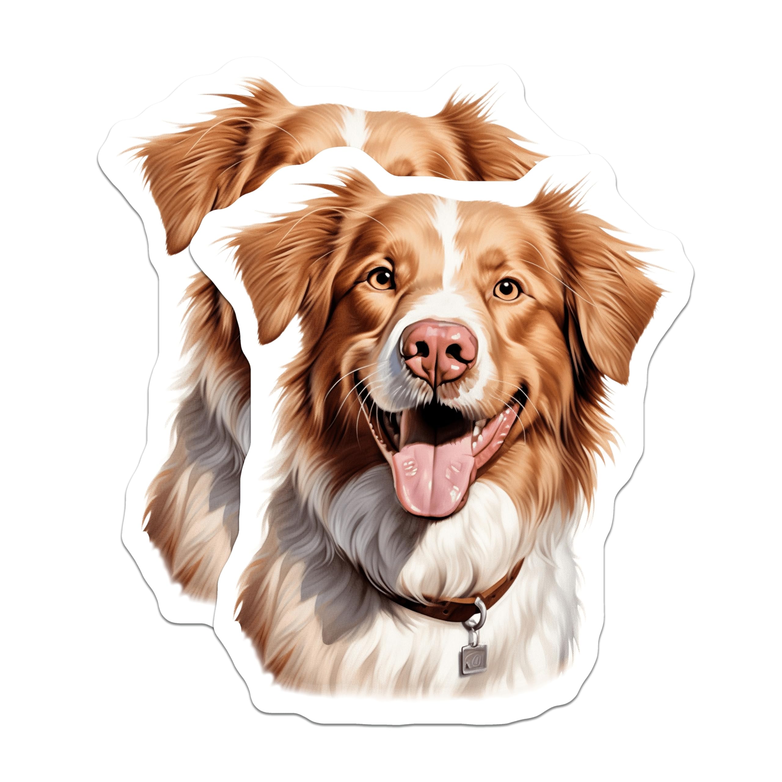 (2 Pack) Australian Shepherd Magnets - Happy Aussie Dog Lover Decor - Pet Parent Refrigerator Art - 5 Inches On Longest Side - Thick Durable Magnet - Made in USA - MAG30123
