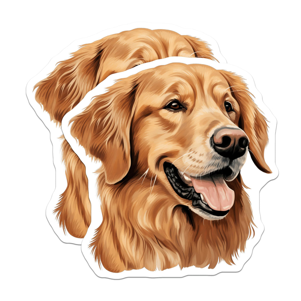 (2 Pack) Golden Retriever Magnets - Dog Breed Lover - Fridge Decor Accessory - 5 Inches On Longest Side - Thick Durable Magnet - Made in USA - MAG24377