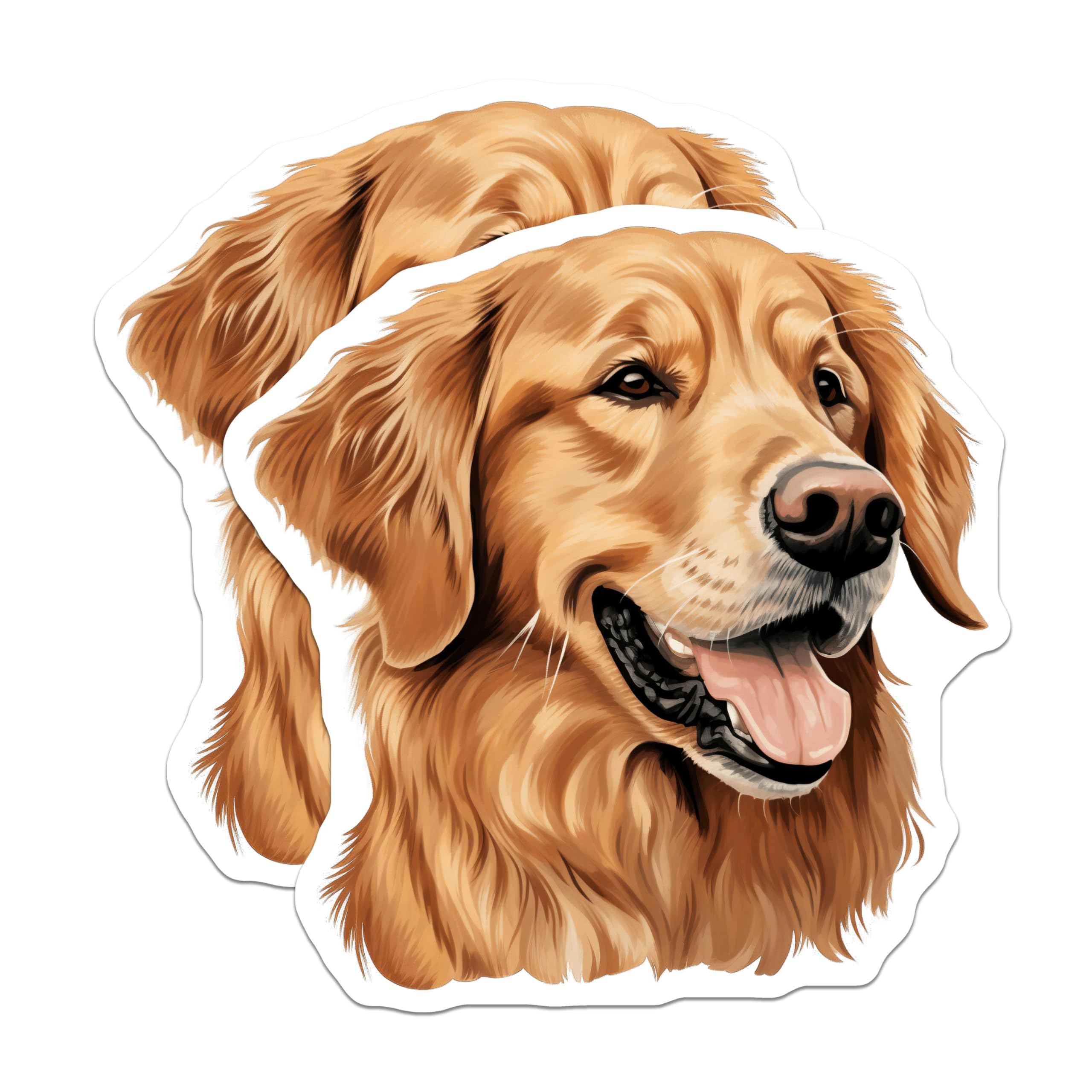 (2 Pack) Golden Retriever Magnets - Dog Breed Lover - Fridge Decor Accessory - 5 Inches On Longest Side - Thick Durable Magnet - Made in USA - MAG24377