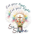 (2 Pack) Inspirational Light Shine Stickers - Matthew 5:16 Stickers - Christian Motivational Stickers - 5" On Longest Side - Sticks to Any Smooth Flat Surface - Made in USA - BMCS2830