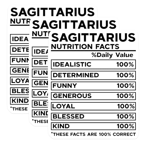 (3 Pack) Sagittarius Decals - Zodiac Sign Sticker - Astrology Laptop Decal - 3 Inches On Longest Side - Easy Peel & Apply - Made in USA - 3MCS4056