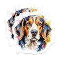 (2 Pack) Watercolor Beagle Dog Magnets - Artistic Hound Fridge Decor - Pet Lover Animal Art Collectibles - 5 Inches On Longest Side - Thick Durable Magnet - Made in USA - MAG23432