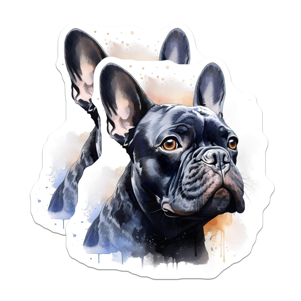 (2 Pack) French Bulldog Magnets - Black Frenchie Decor - Pet Parent Refrigerator Art - 5 Inches On Longest Side - Thick Durable Magnet - Made in USA - MAG30655