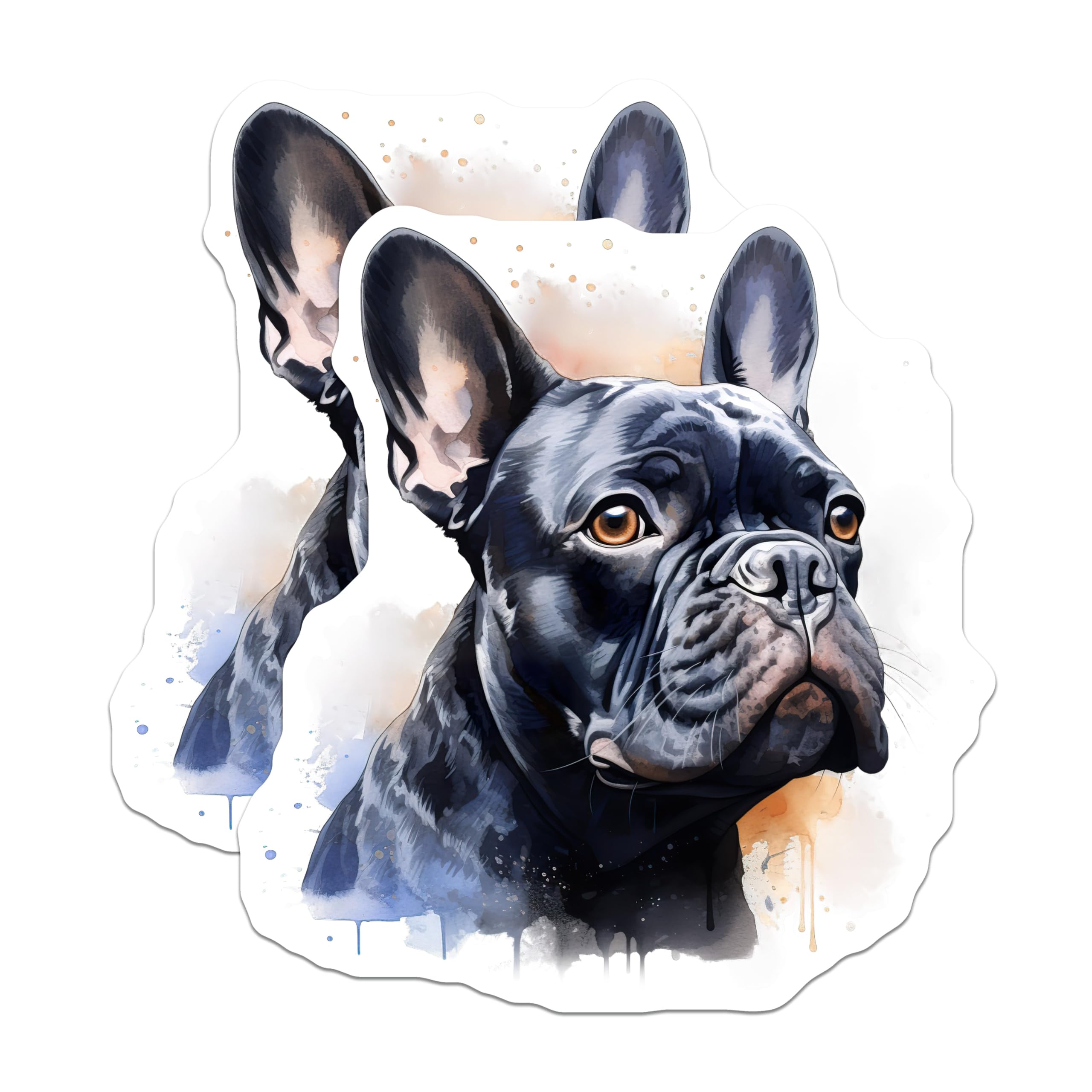 (2 Pack) French Bulldog Magnets - Black Frenchie Decor - Pet Parent Refrigerator Art - 5 Inches On Longest Side - Thick Durable Magnet - Made in USA - MAG30655