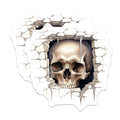 (2 Pack) Gothic Skull Magnets - Cracked Stone Wall Art - Macabre Ice Cave Decor - 5 Inches On Longest Side - Thick Durable Magnet - Made in USA - MAG20864