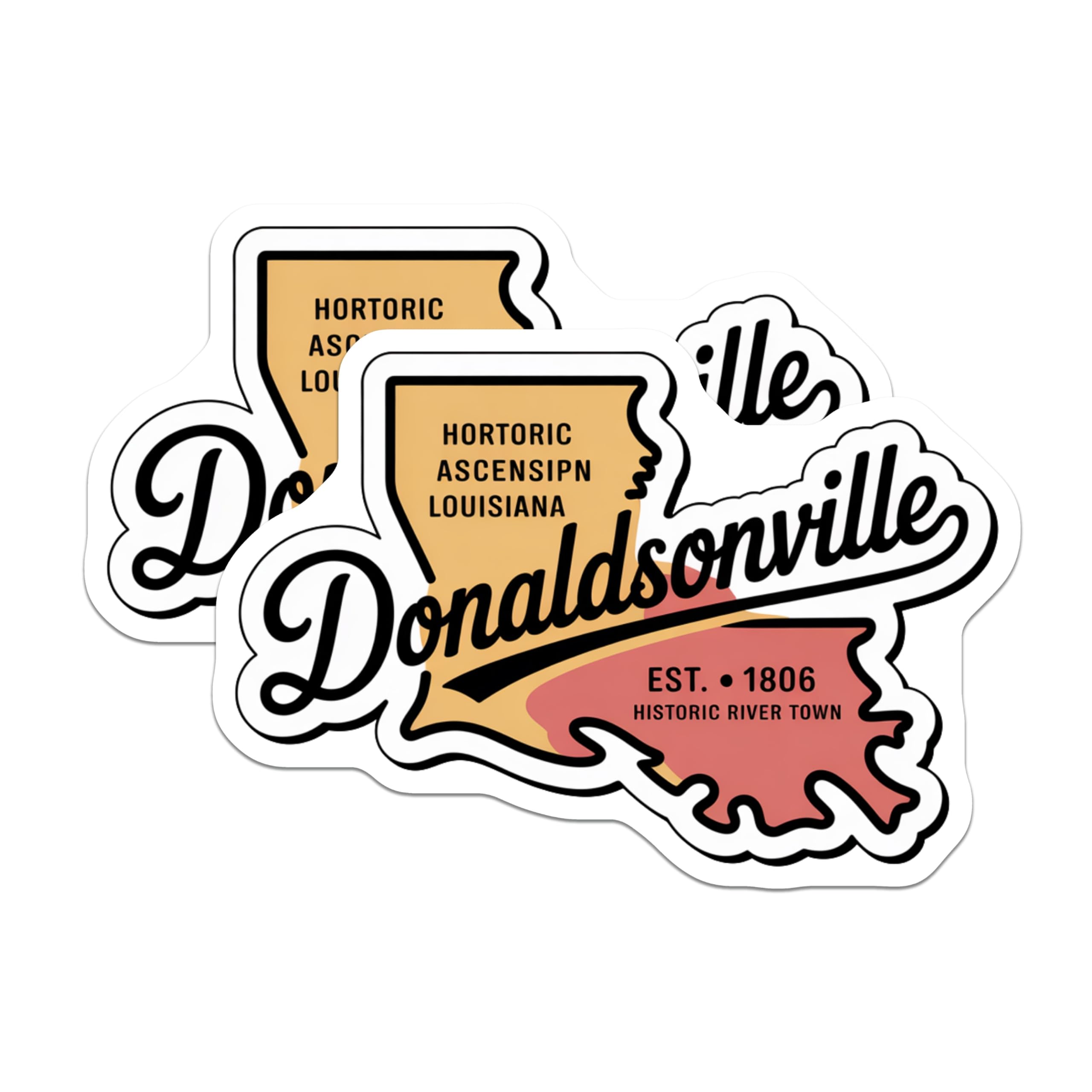 (2 Pack) Donaldsonville Louisiana Magnets - Historic River Town - Ascension Parish Souvenir - 5" On Longest Side - Premium Magnet - for Cars, Refrigerators, Toolboxes, Lockers - Made in USA - MAG18488