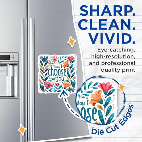 (2 Pack) Motivational Quote Magnets - Positive Vibes - Floral Design - 5" On Longest Side - for Cars, Fridges, Toolboxes - Made in USA - MAG4316