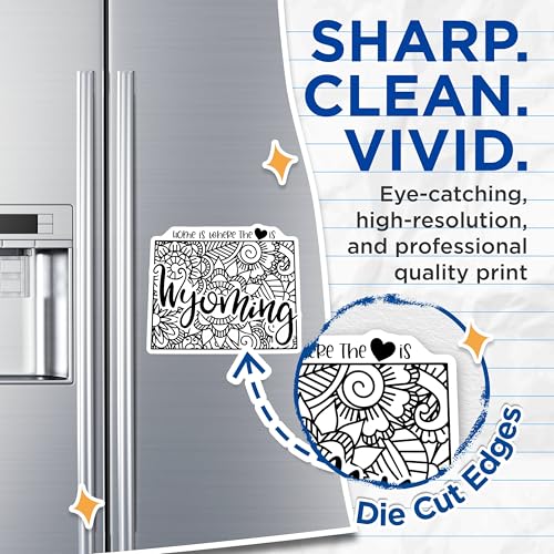 (2 Pack) Wyoming Magnets Magnets - Home is Where The Heart is - State Pride - 5" On Longest Side - Made in USA - Sticks to Refrigerators & Metal Surfaces - MAG9102