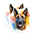 (2 Pack) Belgian Malinois Dog Magnets - Watercolor Pet Art - Dog Lover Fridge Decor - 5 Inches On Longest Side - Thick Durable Magnet - Made in USA - MAG27648