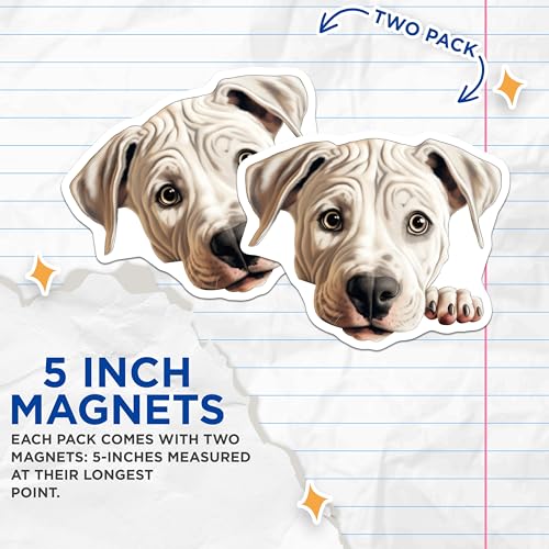 (2 Pack) Animal Lover Gift Magnet - Dog Enthusiast Decor - 5" On Longest Side - Sticks to Smooth Flat Surfaces - Made in USA - MAG9969