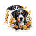 (2 Pack) Bernese Mountain Dog Magnets - Artistic Floral Pet Art - Dog Breed Enthusiast Kitchen Decor - 5 Inches On Longest Side - Thick Durable Magnet - Made in USA - MAG24498