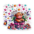 (2 Pack) Highland Cow Magnets - Cute Cow Decor - Heart Magnets - 5" On Longest Side - Premium Magnet - for Cars, Refrigerators, Toolboxes, Lockers - Made in USA - MAG15366