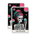 (2 Pack) The Healer Tarot Magnets - Skeleton Fortune Teller - Psychic Celestial Decor - 5 Inches On Longest Side - Thick Durable Magnet - Made in USA - MAG22219