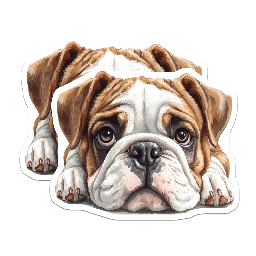 (2 Pack) Bulldog Magnets - Cute Dog Decor - Fridge Magnets - 5" On Longest Side - Premium Magnet - for Cars, Refrigerators, Toolboxes, Lockers - Made in USA - MAG15928