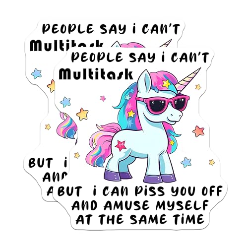 (2 Pack) Funny Unicorn Magnets - Cute Unicorn - Multitask Unicorn - Inspirational Quotes - Unicorn Decor - 5" On Longest Side - for Cars, Fridges, Toolboxes - Made in USA - MAG7814