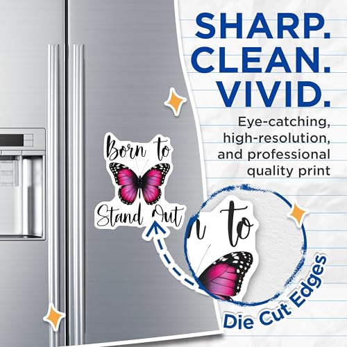 (2 Pack) Butterfly Quote Magnets Magnets - Motivational Fridge Magnet - Inspirational Home Decor - 5" On Longest Side - Made in USA - Sticks to Refrigerators & Metal Surfaces - MAG8619