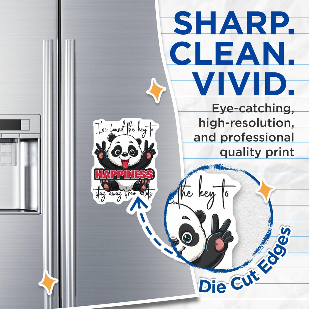 (2 Pack) Panda Fun Happiness Magnets - Cute Panda Magnets - Anti-Stress Quotes - Positive Vibes Magnets - 5" On Longest Side - for Cars, Fridges, Toolboxes - Made in USA - MAG4373