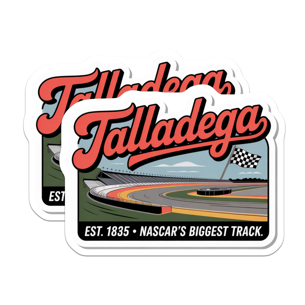 (2 Pack) Talladega Magnets - NASCAR Racing Magnets - Race Car Decor - 5" On Longest Side - Premium Magnet - for Cars, Refrigerators, Toolboxes, Lockers - Made in USA - MAG17751