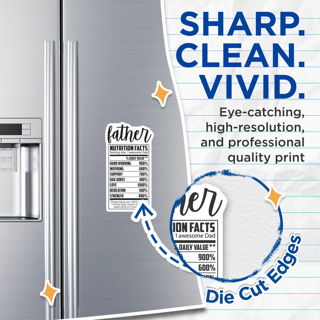 (2 Pack) Funny Dad Magnets - Nutrition Facts - Awesome Dad Refrigerator Magnets - 5" On Longest Side - Premium Magnet - for Cars, Refrigerators, Toolboxes, Lockers - Made in USA - MAG15241