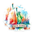 (2 Pack) New York City Magnets - Statue of Liberty Souvenirs - NYC Skyline Decor - 5" On Longest Side - for Cars, Fridges, Toolboxes - Made in USA - MAG7033