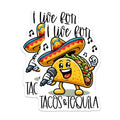 (2 Pack) Taco and Tequila Stickers - 5" On Longest Side - Sticks to Smooth Flat Surfaces - Made in USA - BMCS8793 - BMCS8793