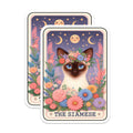 Bliss Monkey Co. (2 Pack) Siamese Cat Stickers - Floral Cat Stickers - 5" On Longest Side - UV Protected, Fade Resistant, Vinyl, Multicolor, Sticks to Metal, Plastic, Glass - Made in USA